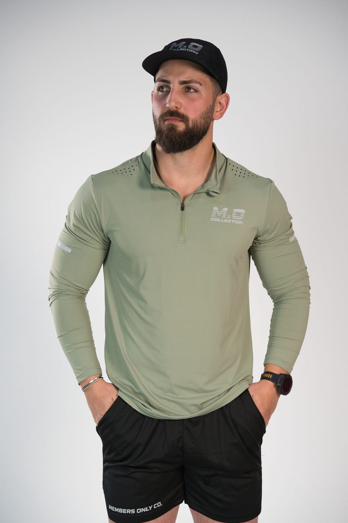 reflective motion core 1/4 zip long sleeve (fitted)