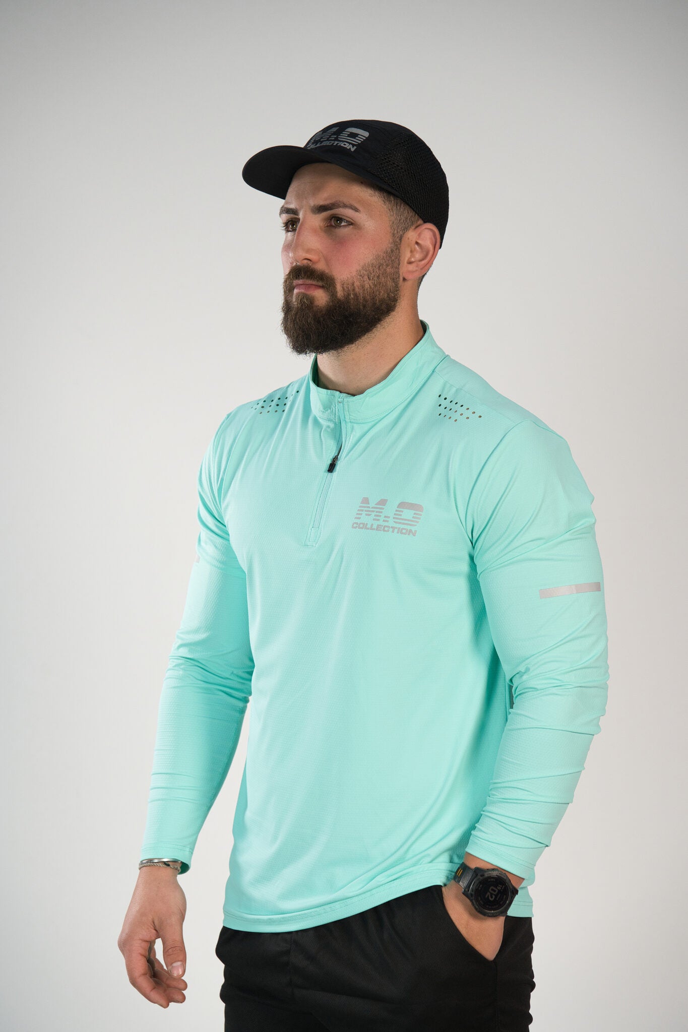 reflective motion core 1/4 zip long sleeve (fitted)